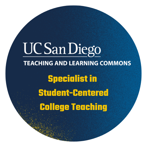 Certificate of Recognition: Specialist in Student-Centered College Teaching