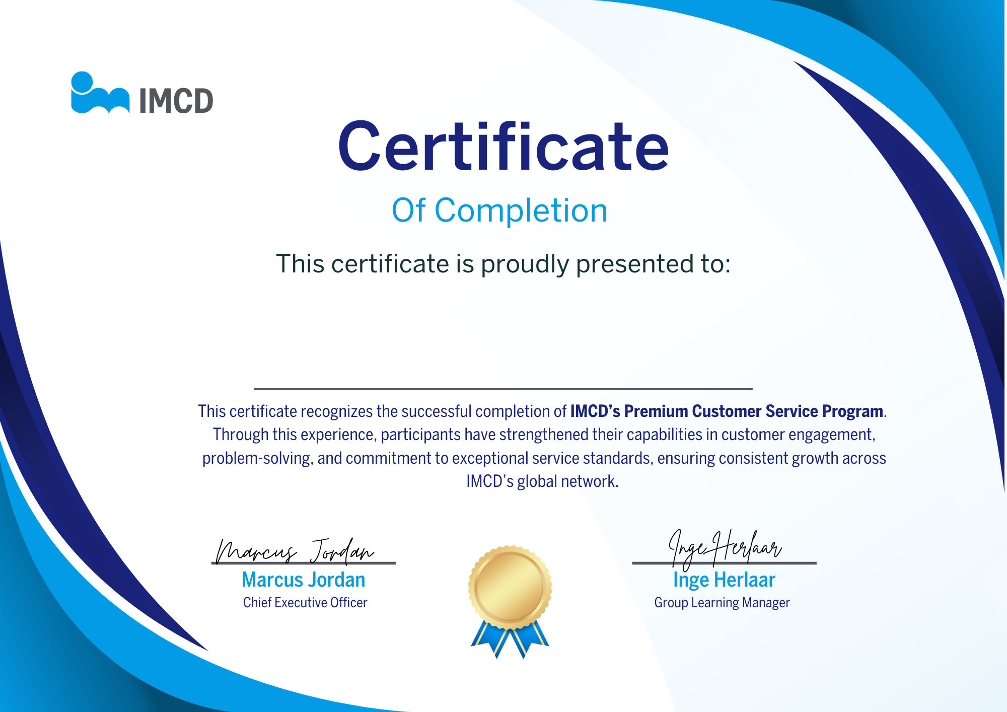 IMCD Premium Customer Service Program